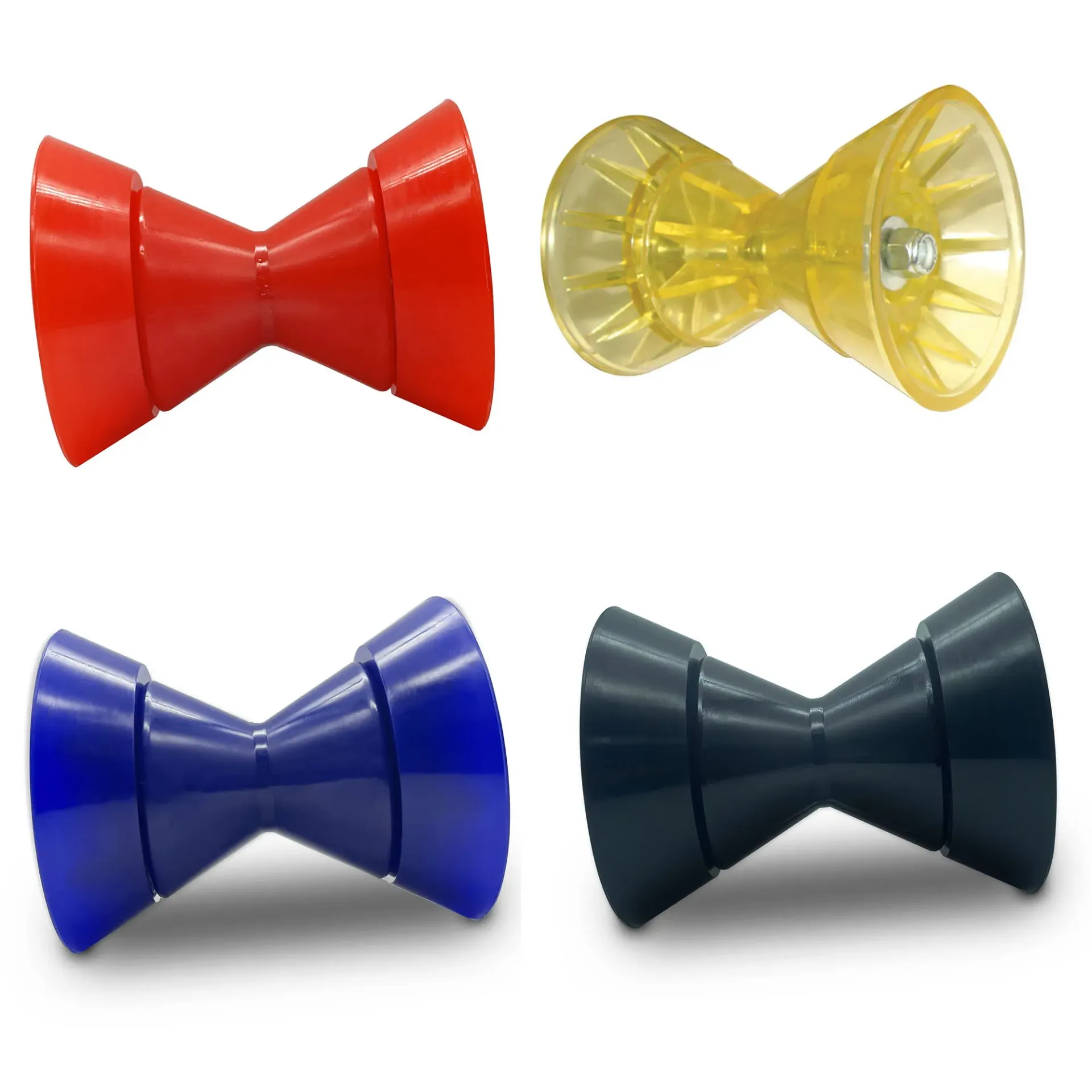 [61113R] Boat Bow Trailer Roller Assembley with End Bells with 1/2" Shaft, fits 3" 3.5" 4" Bracket (Red, 3“)
