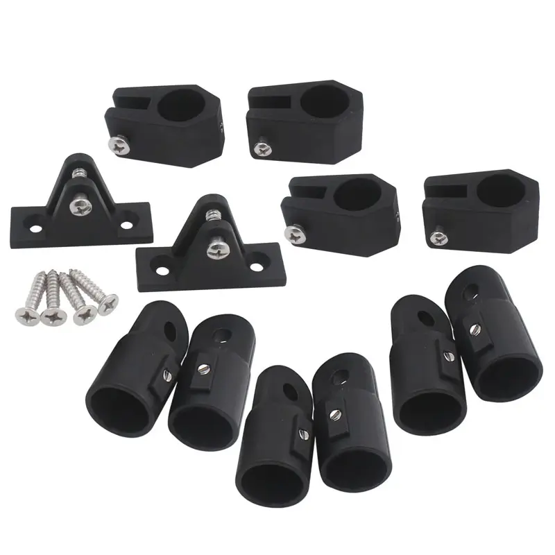 Bimini Top Fittings Hardware 3 Bow Set Nylon W/Screws 12 PCS  7/8 Inch