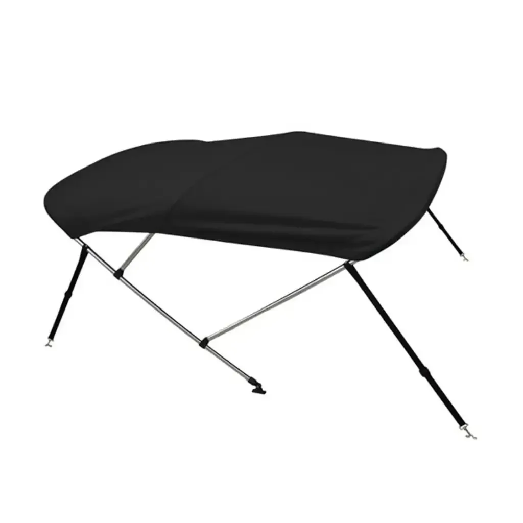 [5841M1WH] 4 Bow Bimini Tops - ◉25MM-Kit-Aluminum&Duty Cover Adjustable 4 Straps (White, 8'L x 54" H x 54"-60" W)