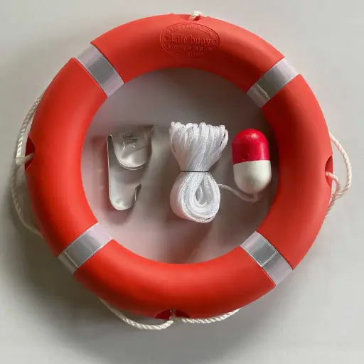 23/28 inchBoat Safety Throw Ring with Water Floating Lifesaving Rope Set, International Standard Outdoor Professional Throwing Rings Rope Rescue Lifeguard Lifesaving