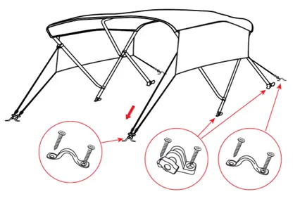 3 Bow Bimini Tops - ◉25MM-Frame-Aluminum
